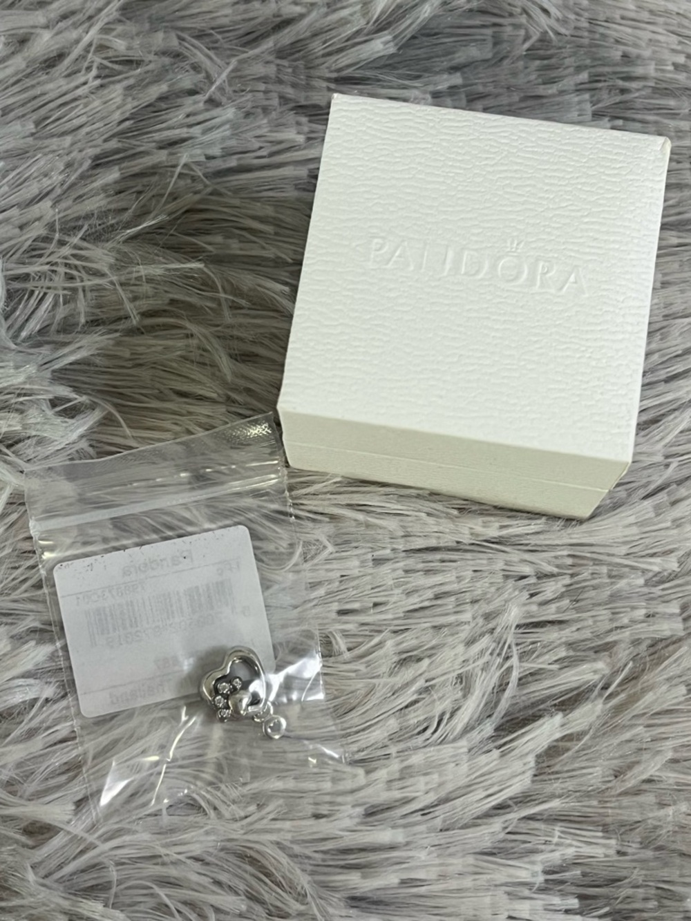 Pandora Sparkling Paw Print & Heart Charm